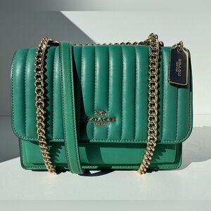 Coach Green KLARE CROSSBODY WITH LINEAR QUILTING Leather Shoulder Bag